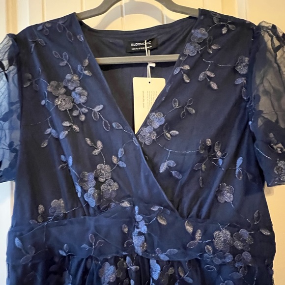 NWT: Bloomchic 14/16 mesh floral overlay dress - Picture 3 of 8